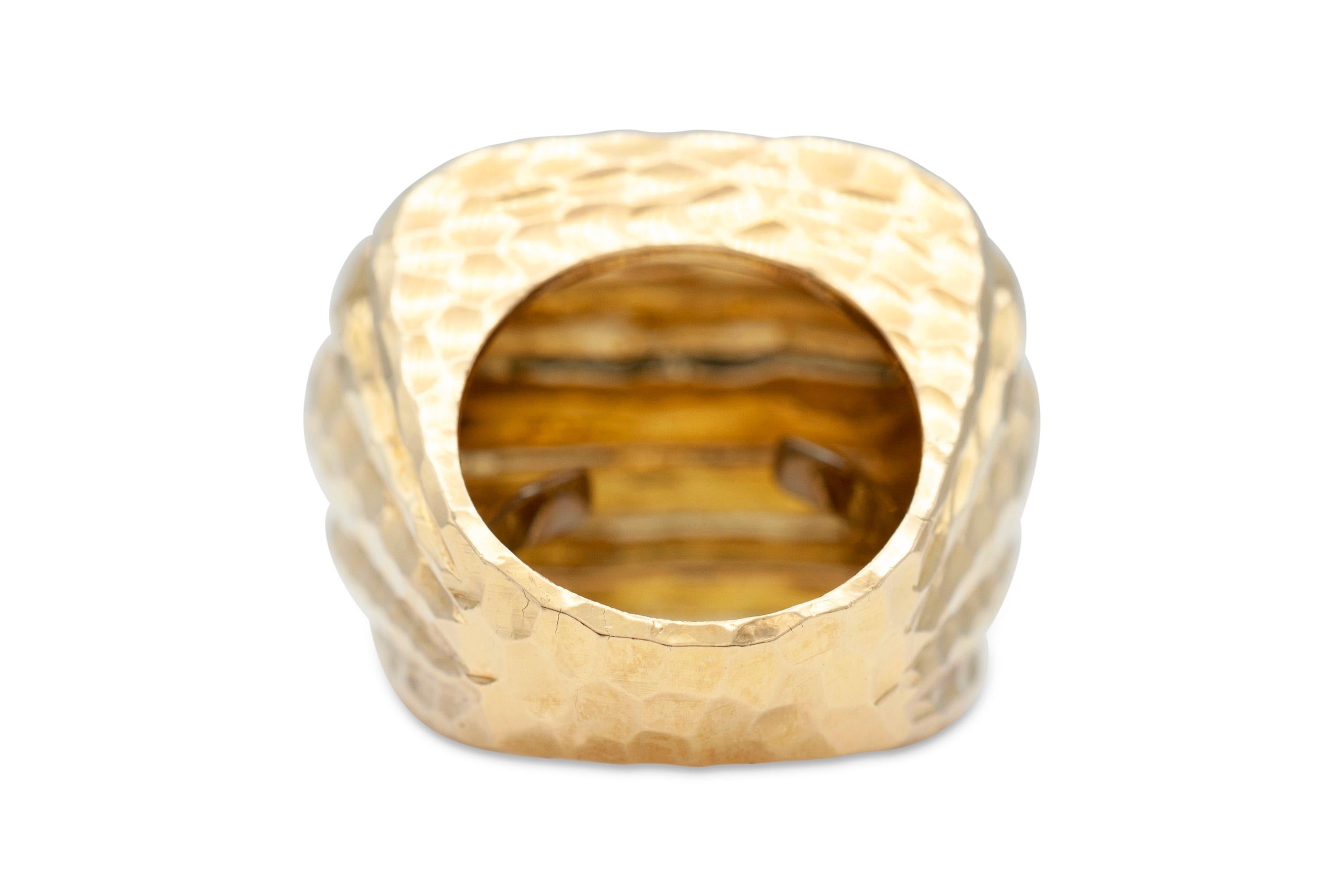 David Webb Hammered Gold Shrimp Style Ring 2