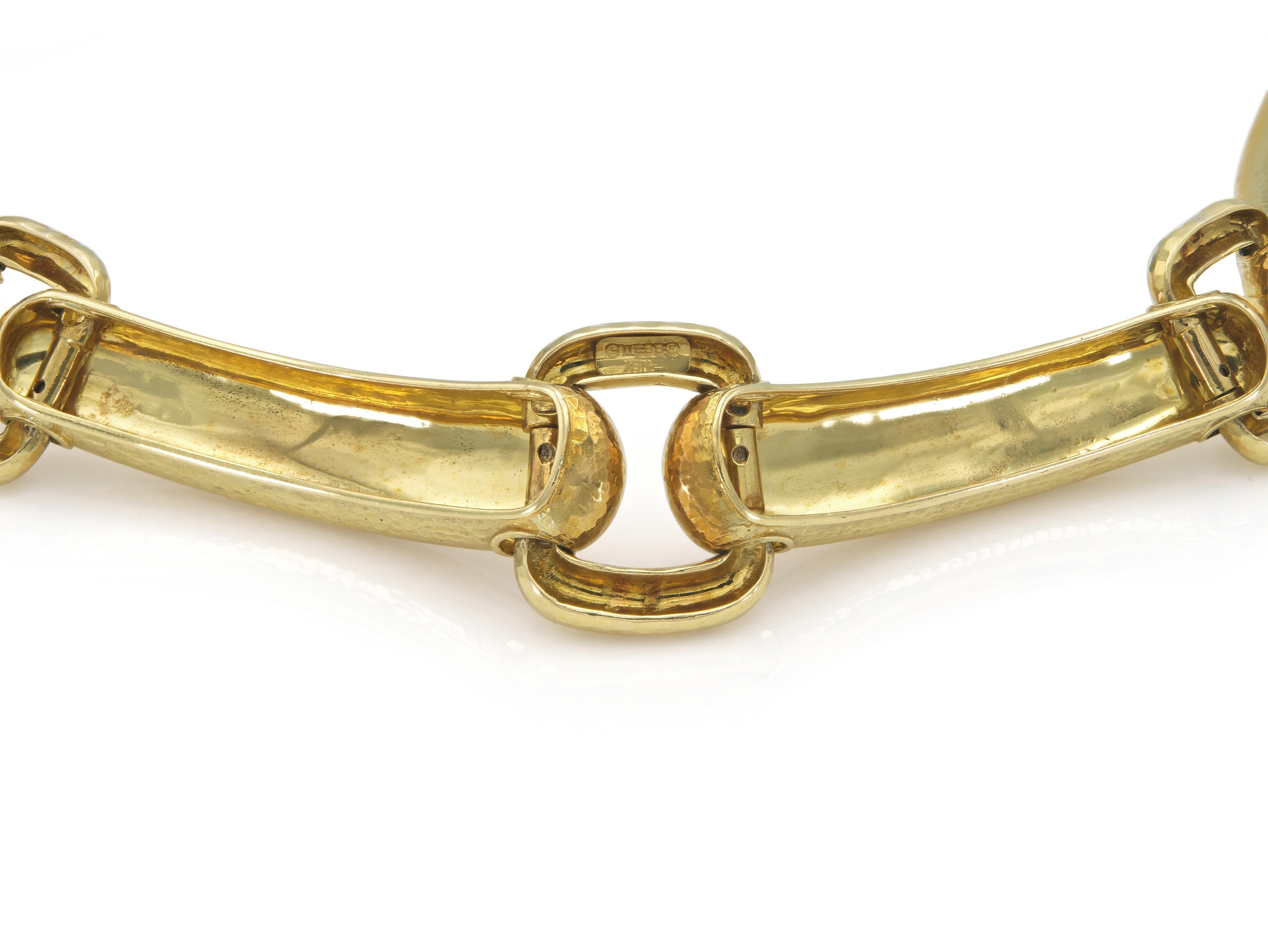 David Webb Collana Station Chocker in oro martellato in vendita 1