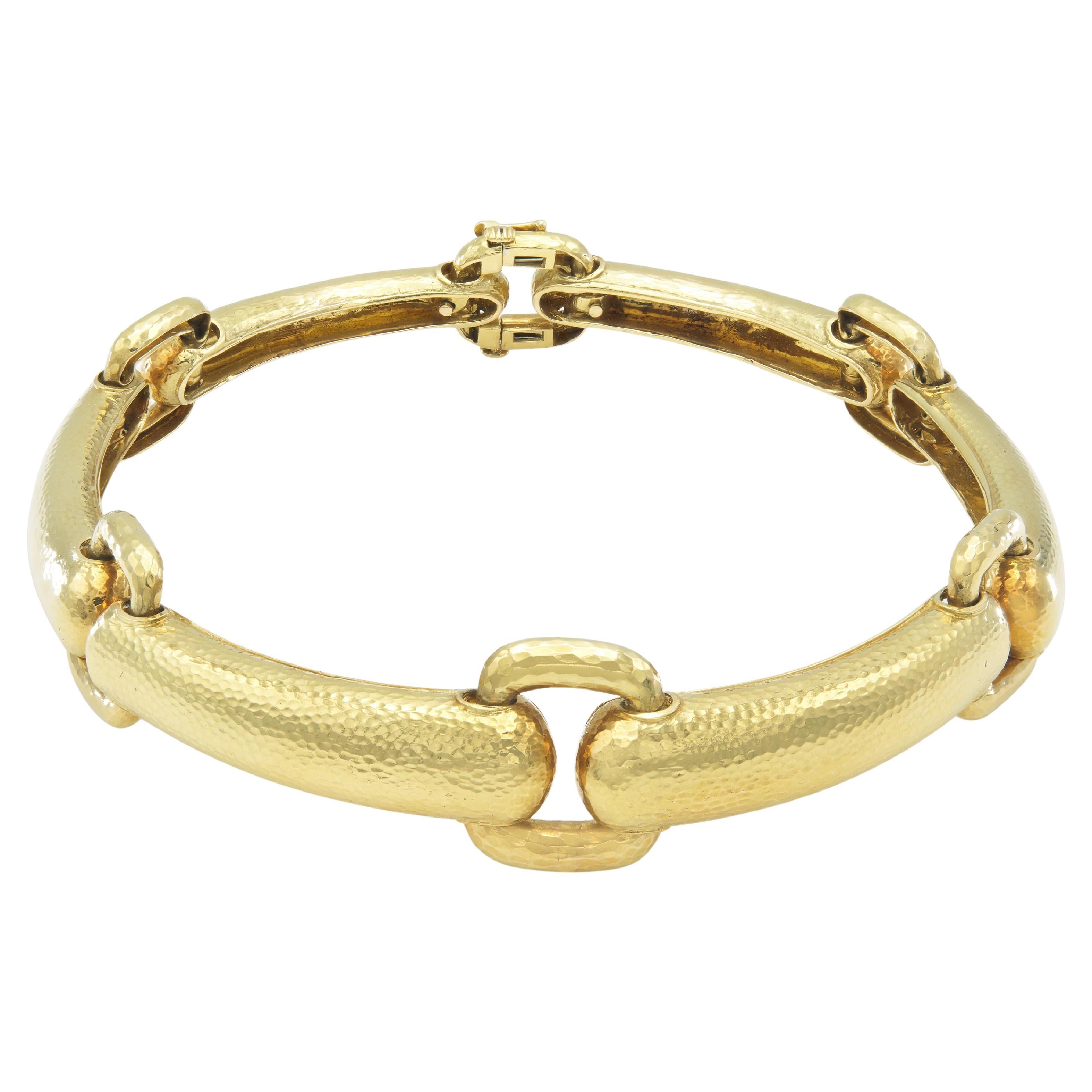 David Webb - Collier à stations en or martelé