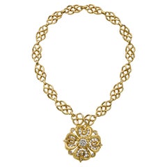 David Webb Hammered Pendant Necklace