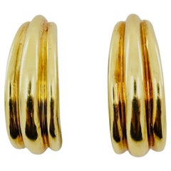 David Webb Huggie Earrings Gold Small Hoop Earrings