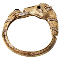 Bracciale a cerniera con strass placcato oro giallo 14k di David Webb