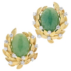 David Webb Jade & Diamond Earrings