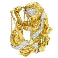 David Webb "Lady Justice" Brooch
