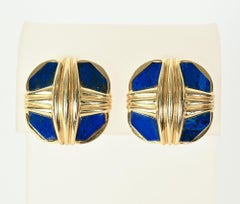David Webb Orecchini in Lapis e Oro