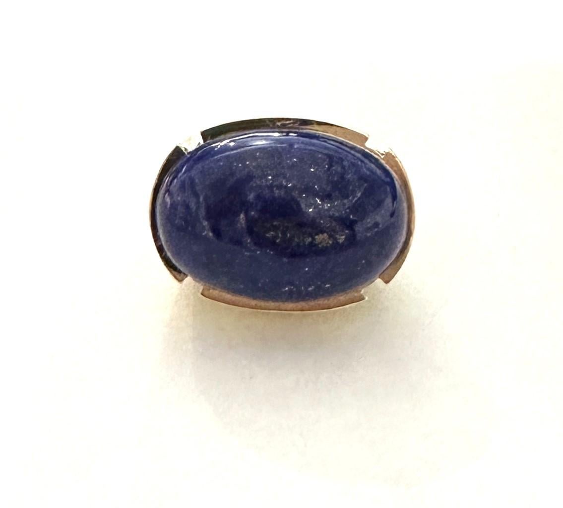 David Webb Lapis Lazuli 18KT Gold Vintage Ring with Pouch For Sale 8