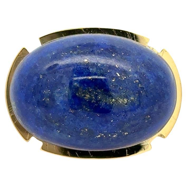 David Webb Lapis Lazuli 18KT Gold Vintage Ring with Pouch
