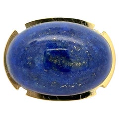David Webb Lapis Lazuli 18KT Gold Vintage Ring with Pouch