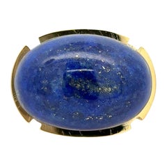 David Webb Lapis Lazuli 18KT Gold Vintage Ring with Pouch
