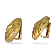 David Webb Large Gold Earrings