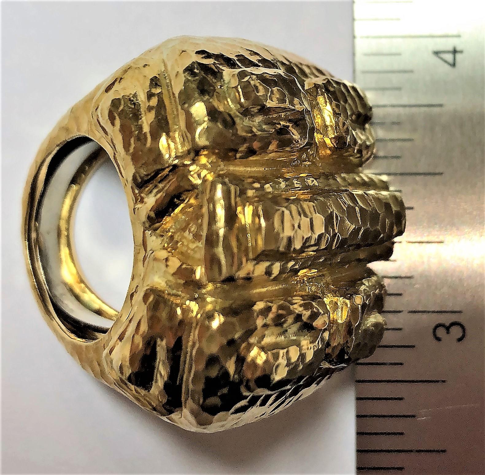 Women's or Men's David Webb Large Hammered Gold Ring