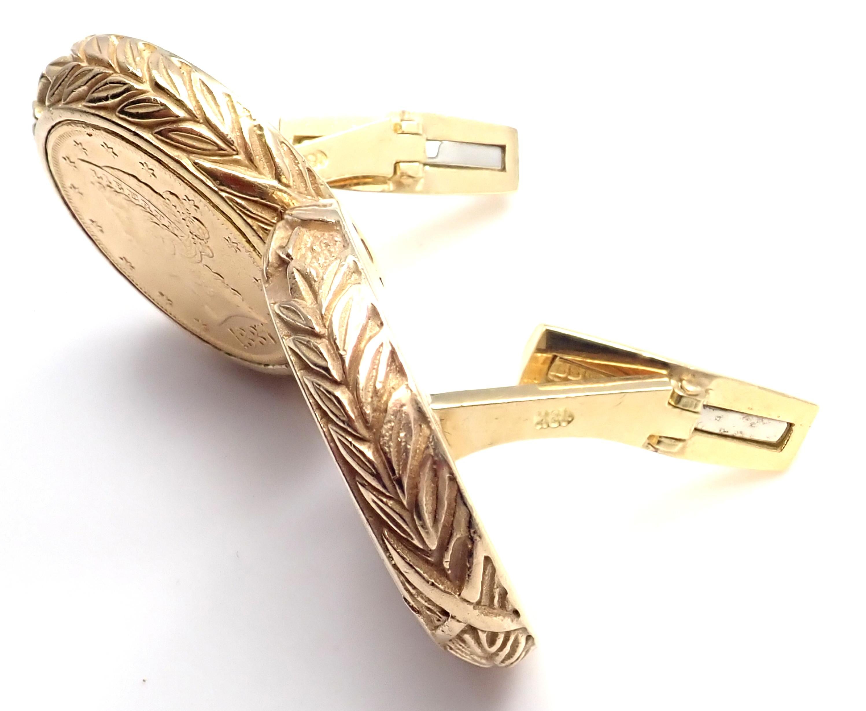 David Webb Liberty Coin Large Yellow Gold Cufflinks 6