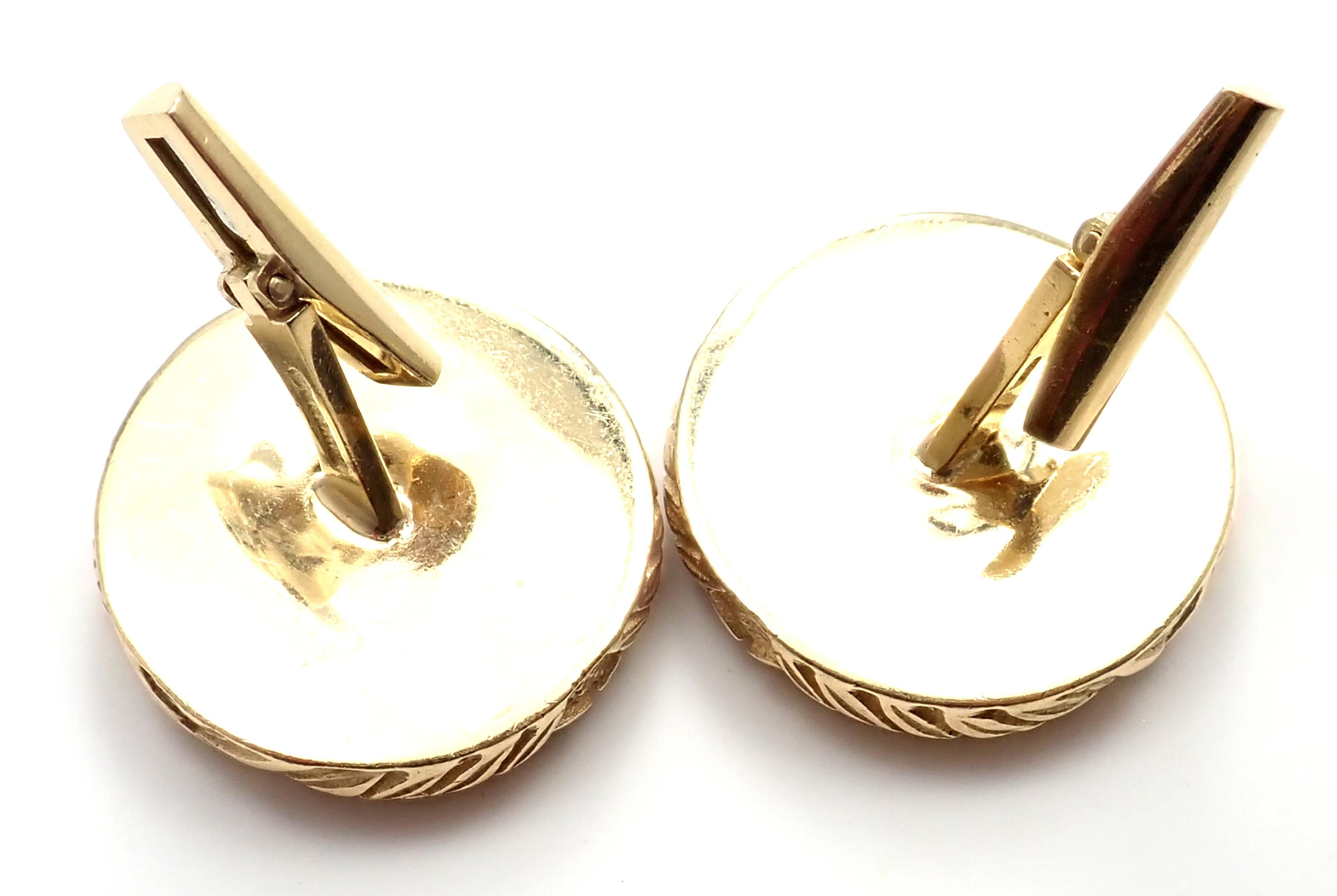 David Webb Liberty Coin Large Yellow Gold Cufflinks In New Condition In Holland, PA