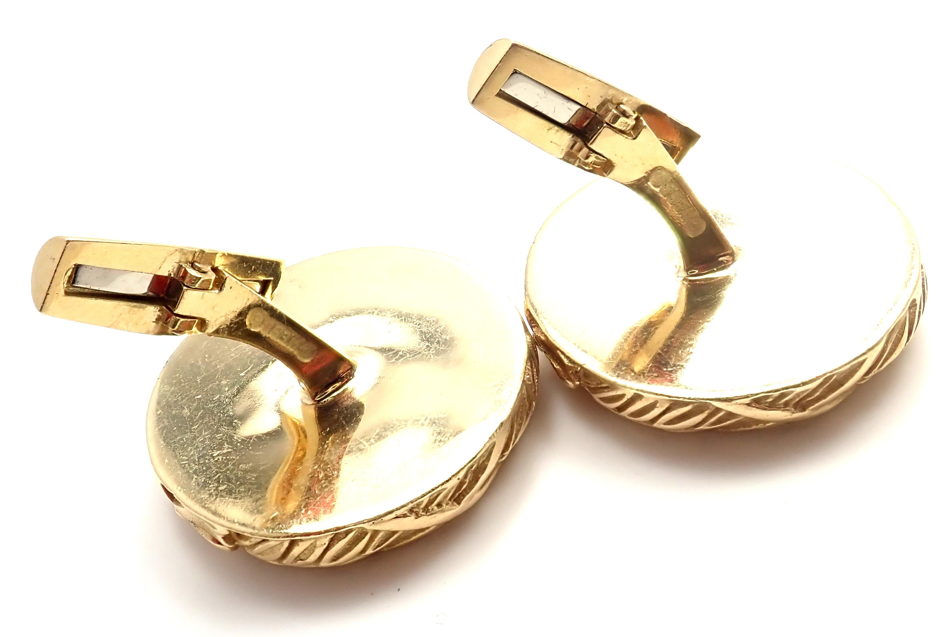 David Webb Liberty Coin Large Yellow Gold Cufflinks 1