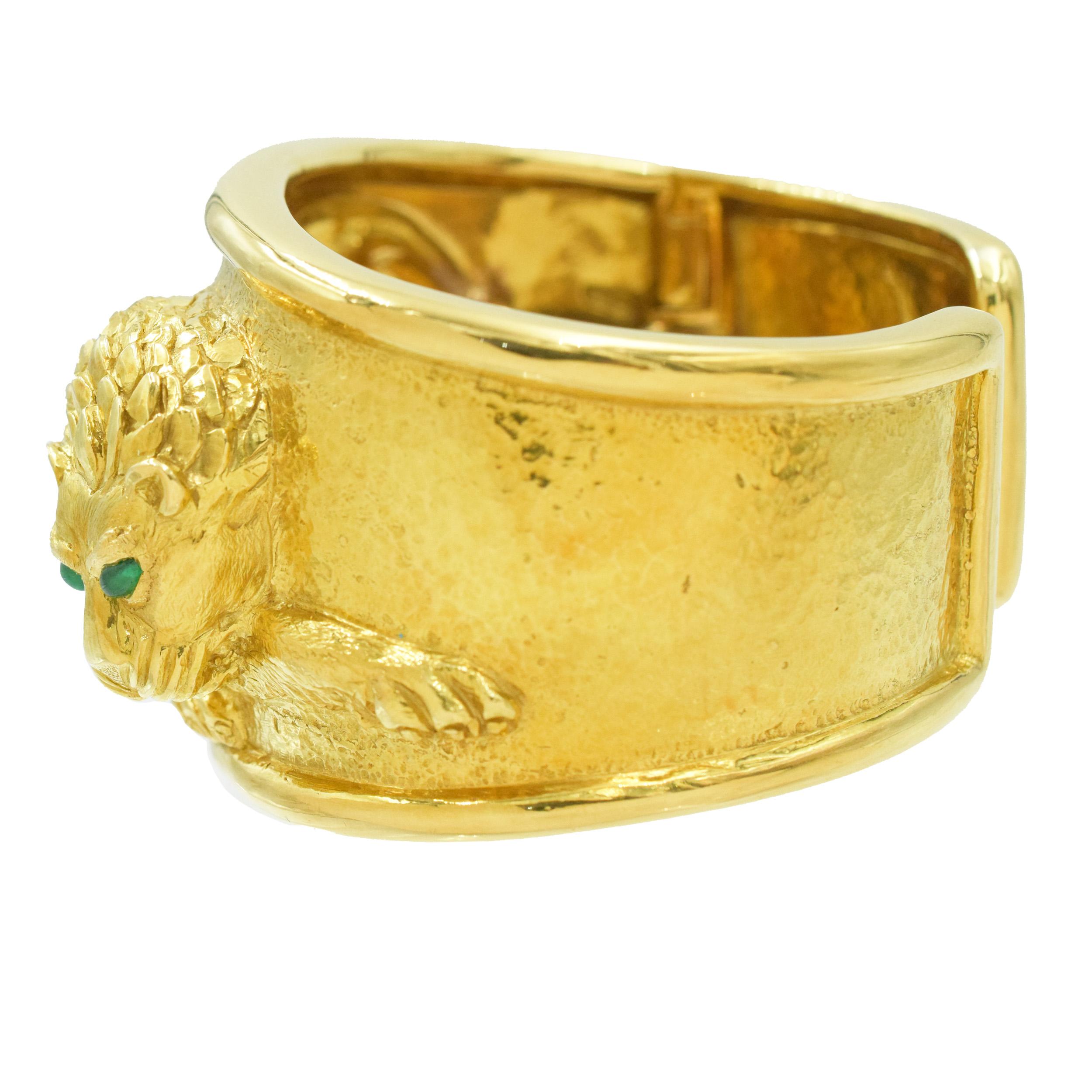 Bracelet en or « Lion » de David Webb Excellent état - En vente à New York, NY