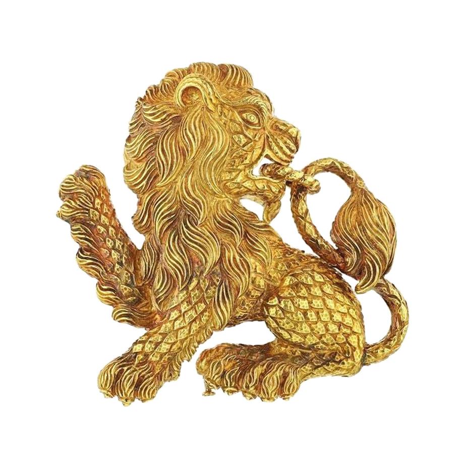 David Webb Lion Vintage Brooch