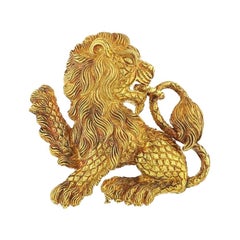 David Webb Lion Vintage Brooch