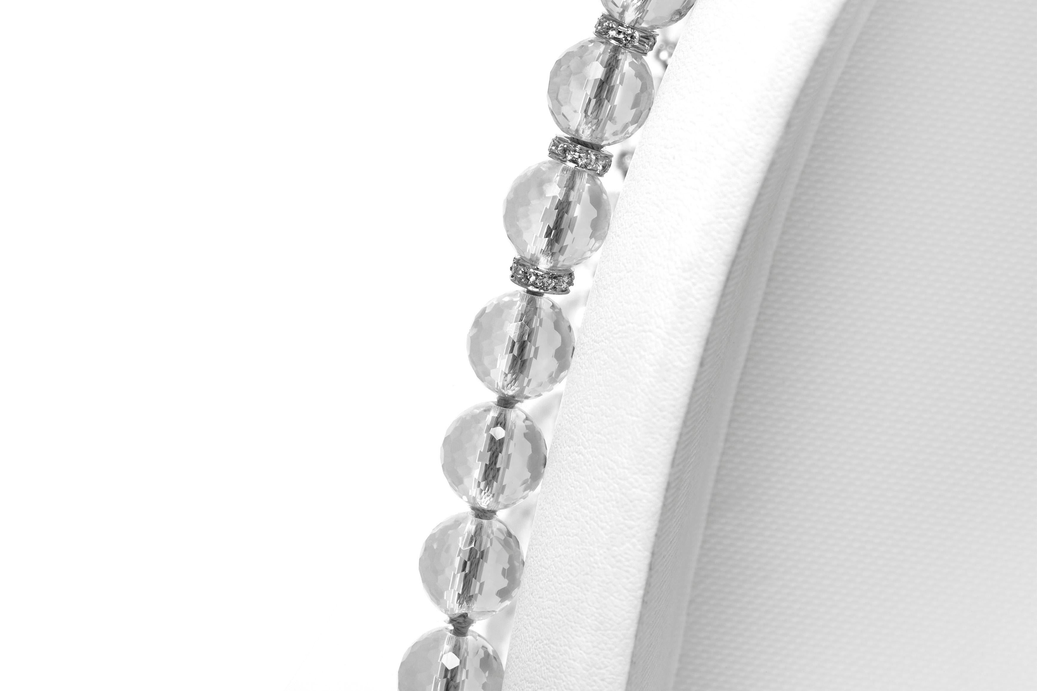 Women's David Webb Long Crystal and Diamonds Necklace