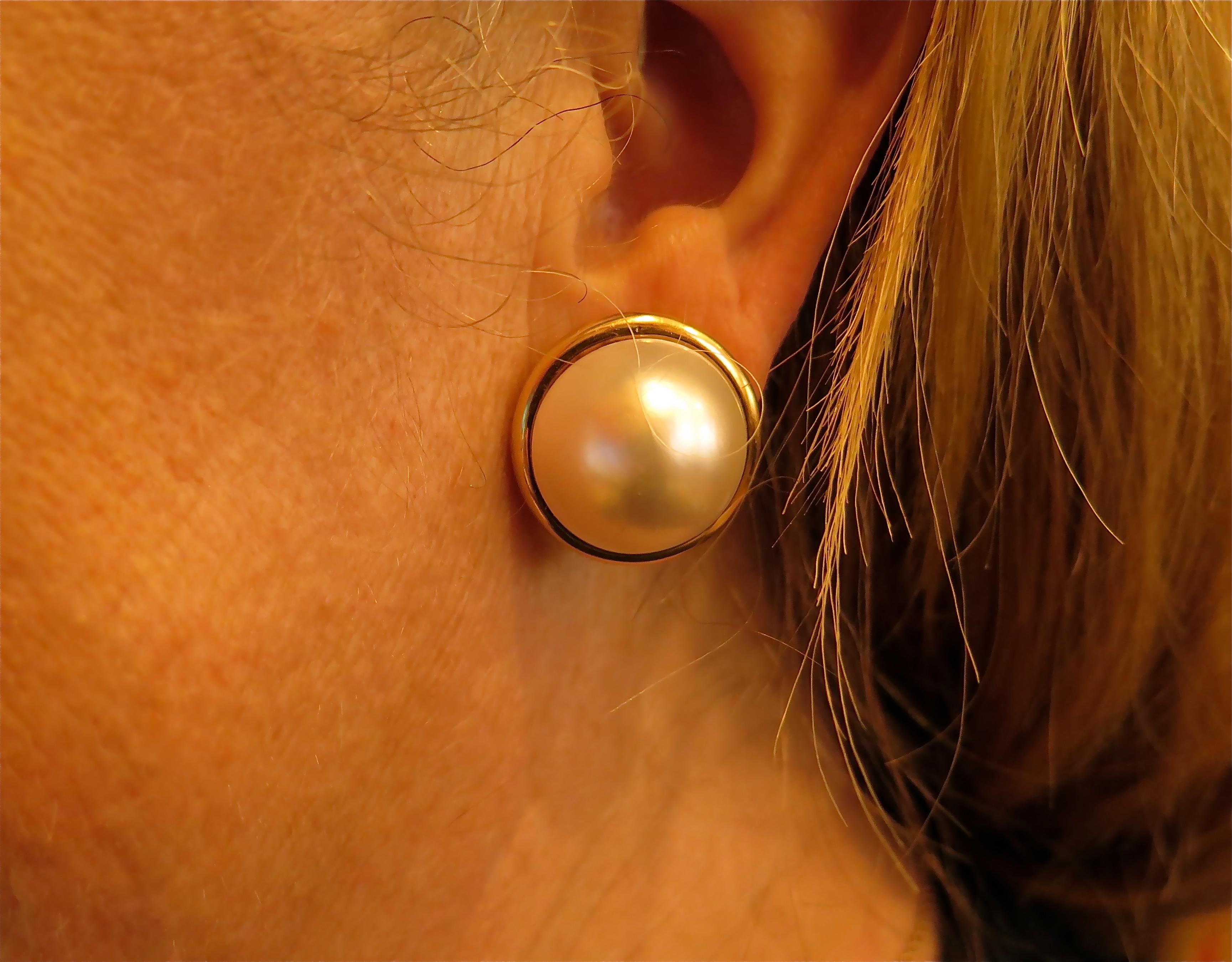Women's or Men's David Webb Mabe Pearl Earrings