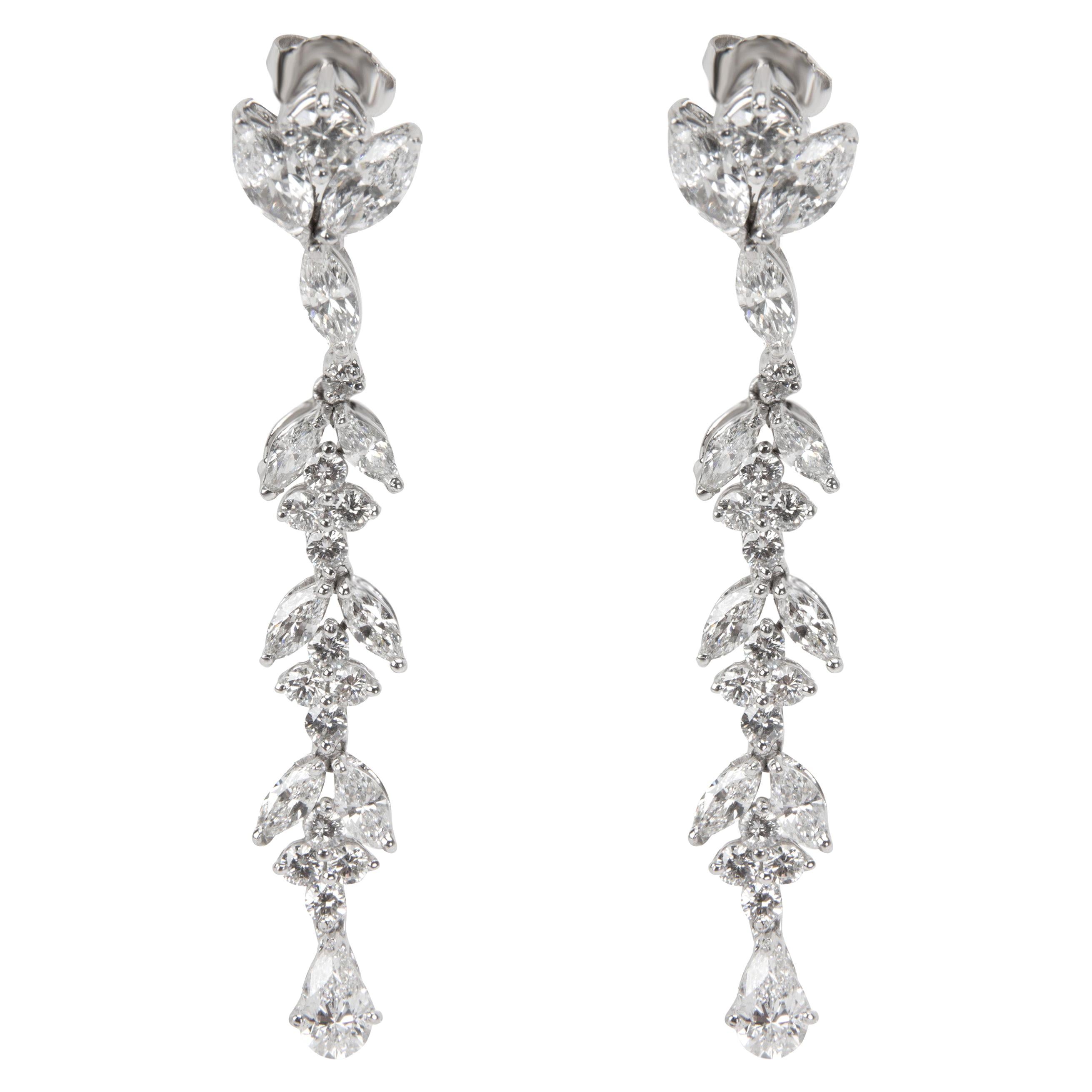 Marquise, Pear & Round Diamond Drop Earrings in Platinum ‘4.64 Carat’