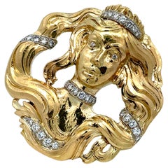 David Webb Medusa Pendant Brooch