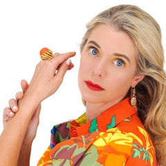 David Webb Modernist Coral Ring