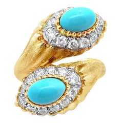 Bague « Crossover » « Mont Olympe » en turquoise et diamants de David Webb