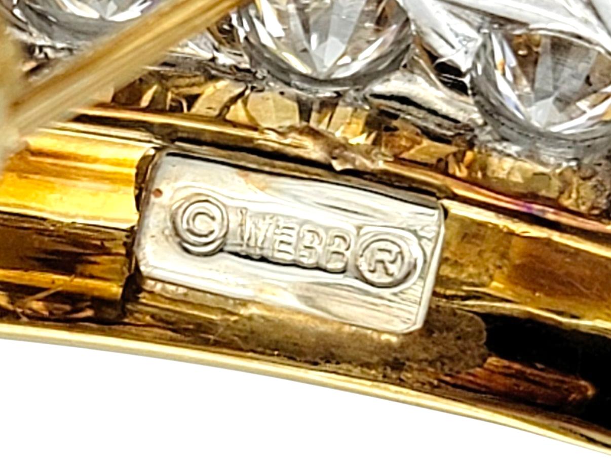 David Webb Orecchini con diamanti a più file in oro giallo 18 carati e platino in vendita 2