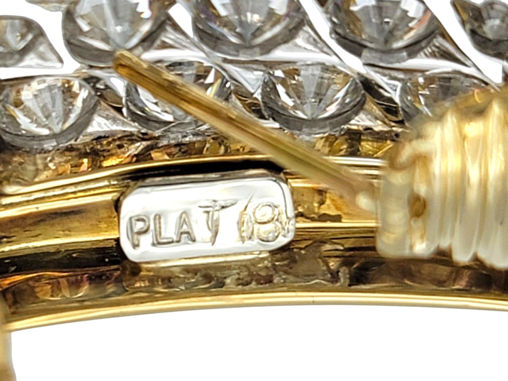 David Webb Orecchini con diamanti a più file in oro giallo 18 carati e platino in vendita 3