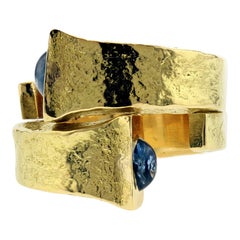 David Webb Bypass Ring with Cabochon Sapphires