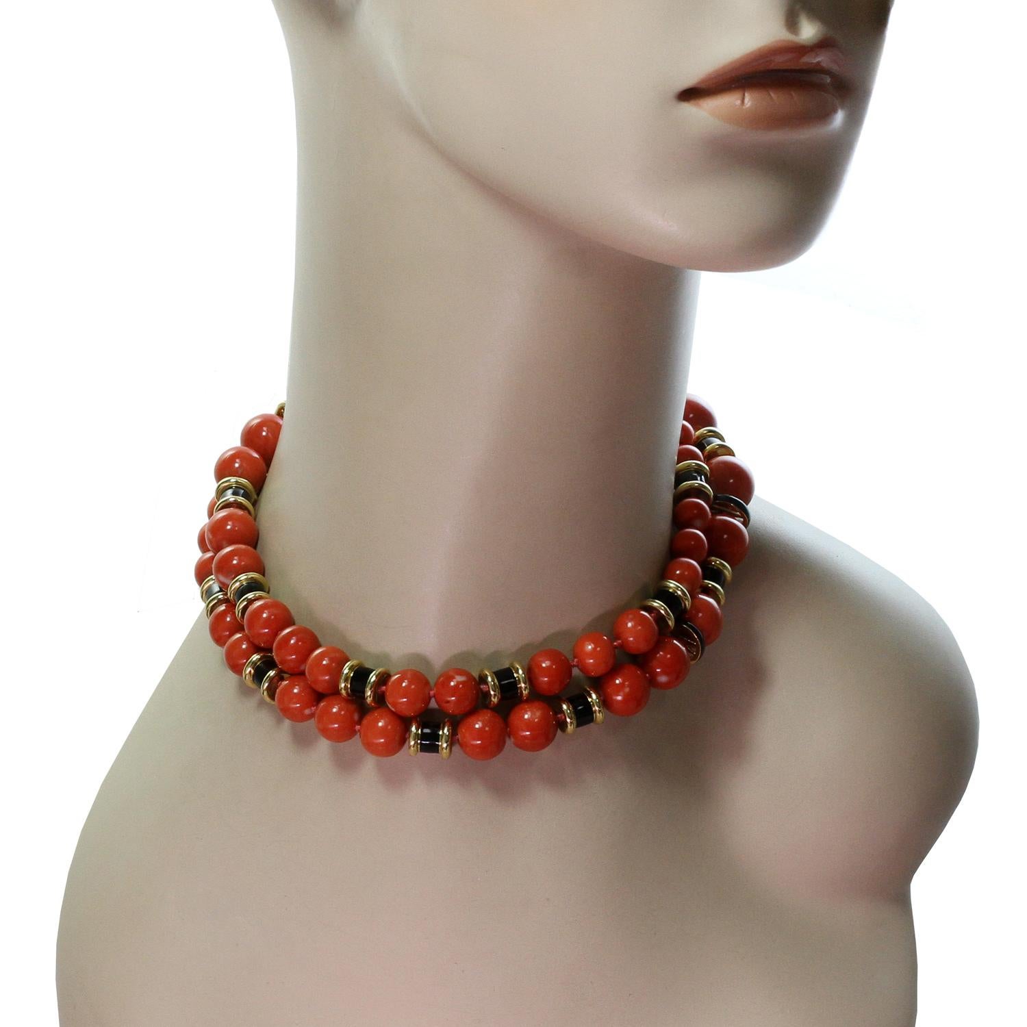 black coral beads necklace