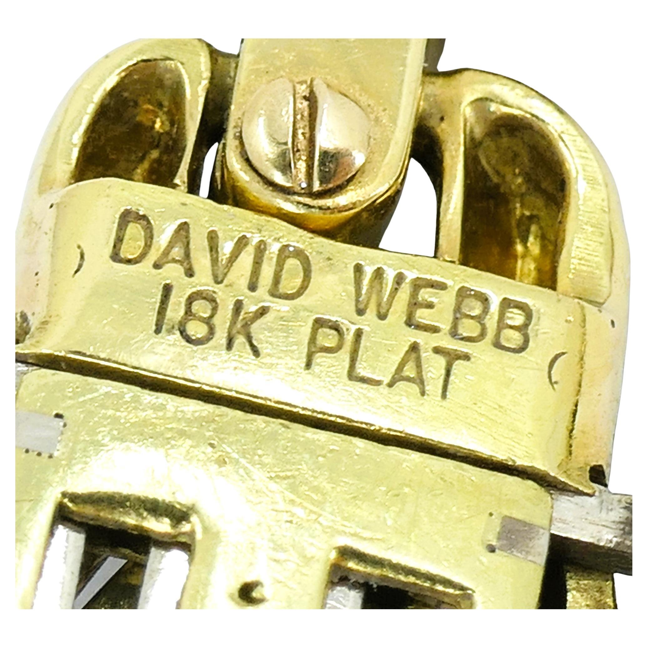 Taille ronde David Webb Necklace Diamond Gold Black Enamel Vintage Estate Jewelry en vente