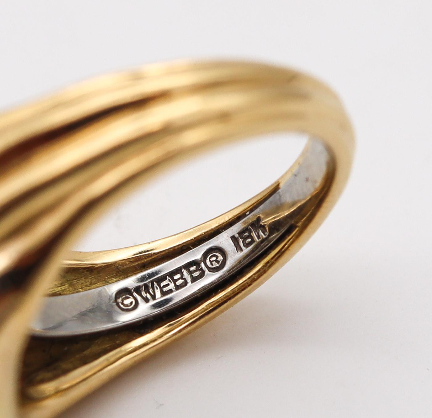 Cabochon David Webb New York Iconic Enameled Frog Ring in 18Kt Yellow Gold with Rubies