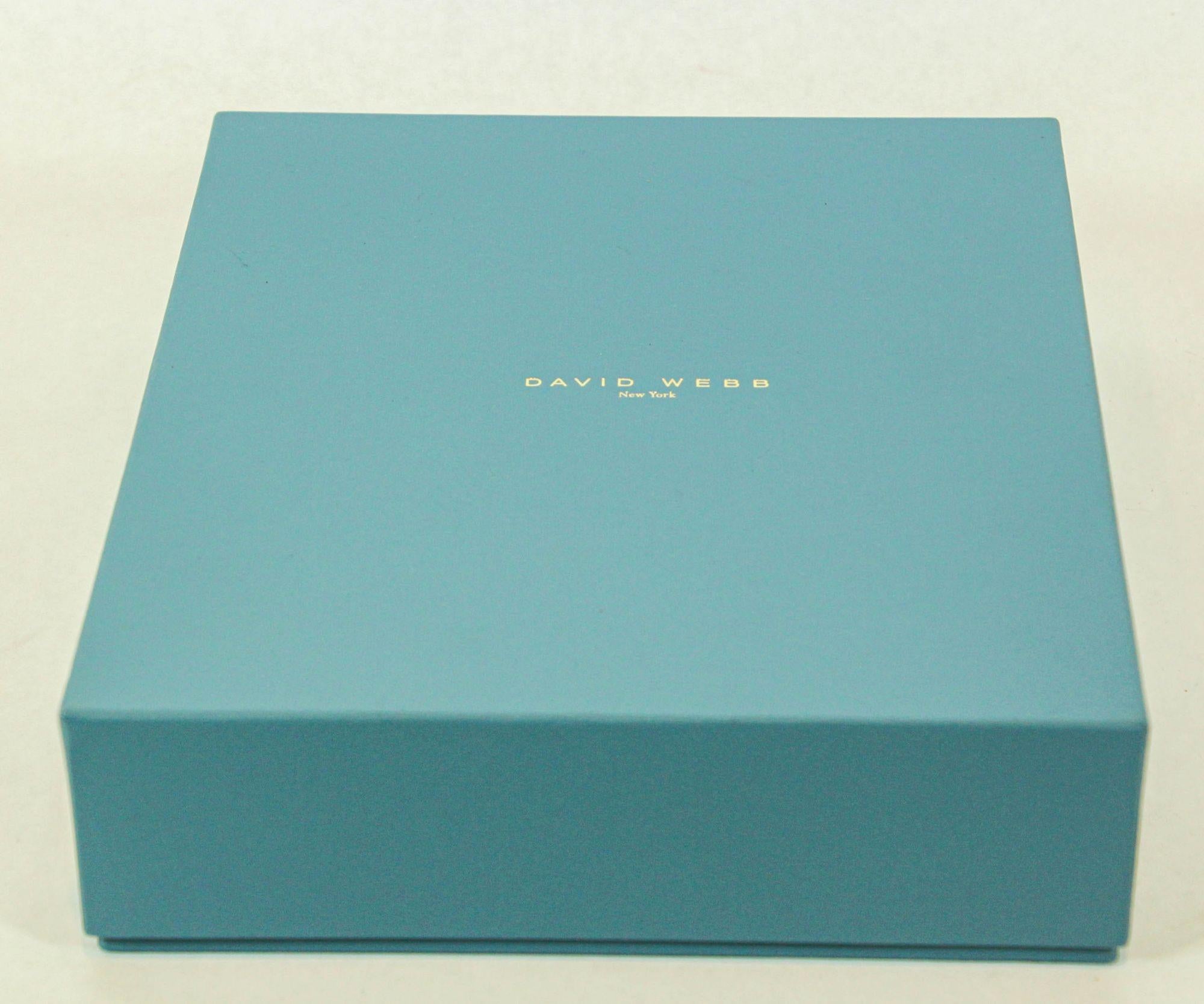DAVID WEBB New York Jewelry Storage Travel Pouch in Blue Leather and Suede 3