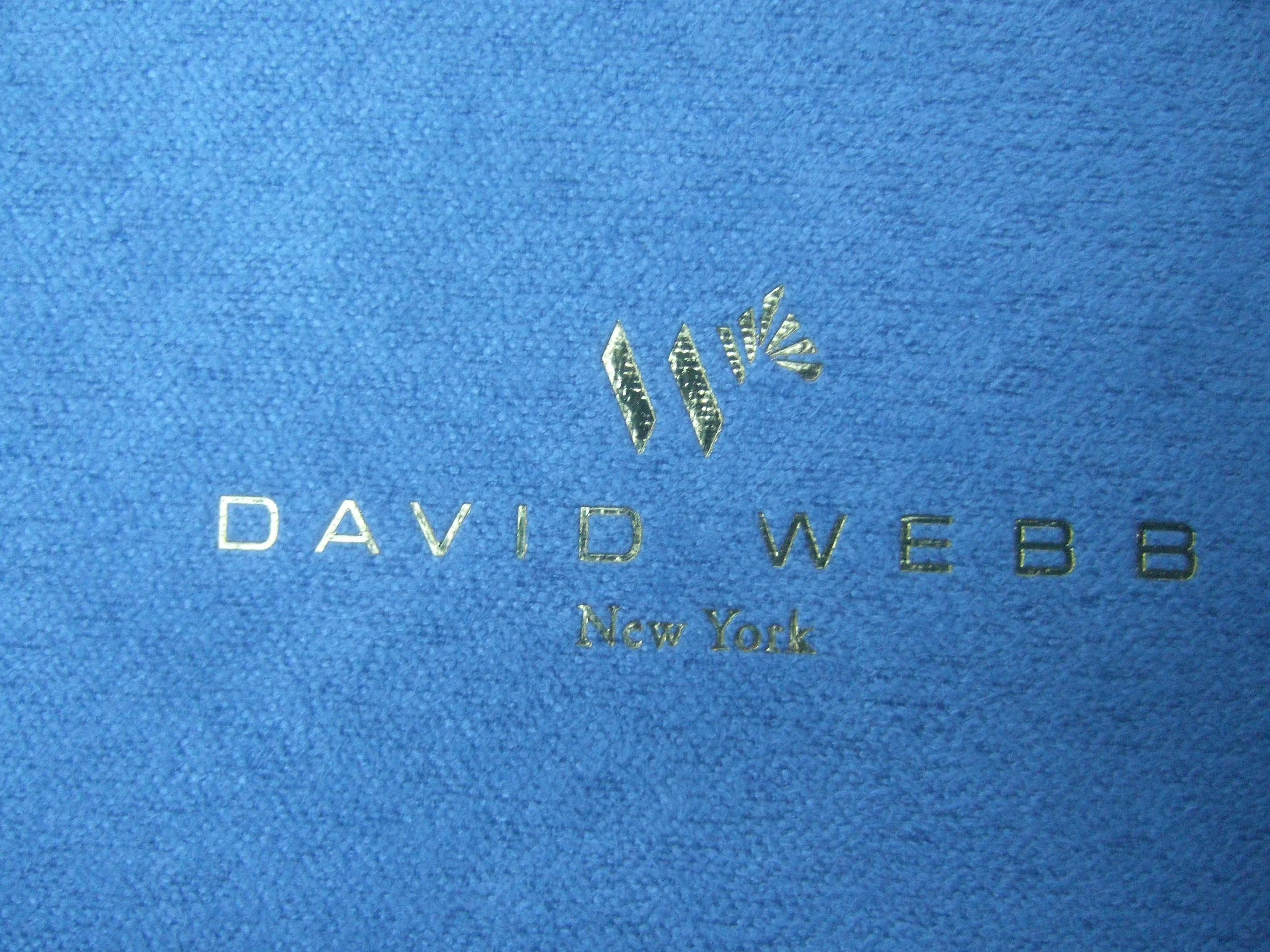 David Webb New York Powder Blue Embossed Vinyl Jewelry Box c 21st c  1