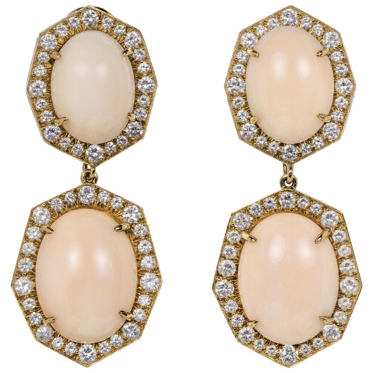 David Webb Octagonal Angel Skin Coral Drop Ear Clips For Sale At 1stdibs Though david webb creates a number of collections, it's. 1stdibs