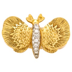 David Webb One of a Kind Diamond Butterfly Hair Clip