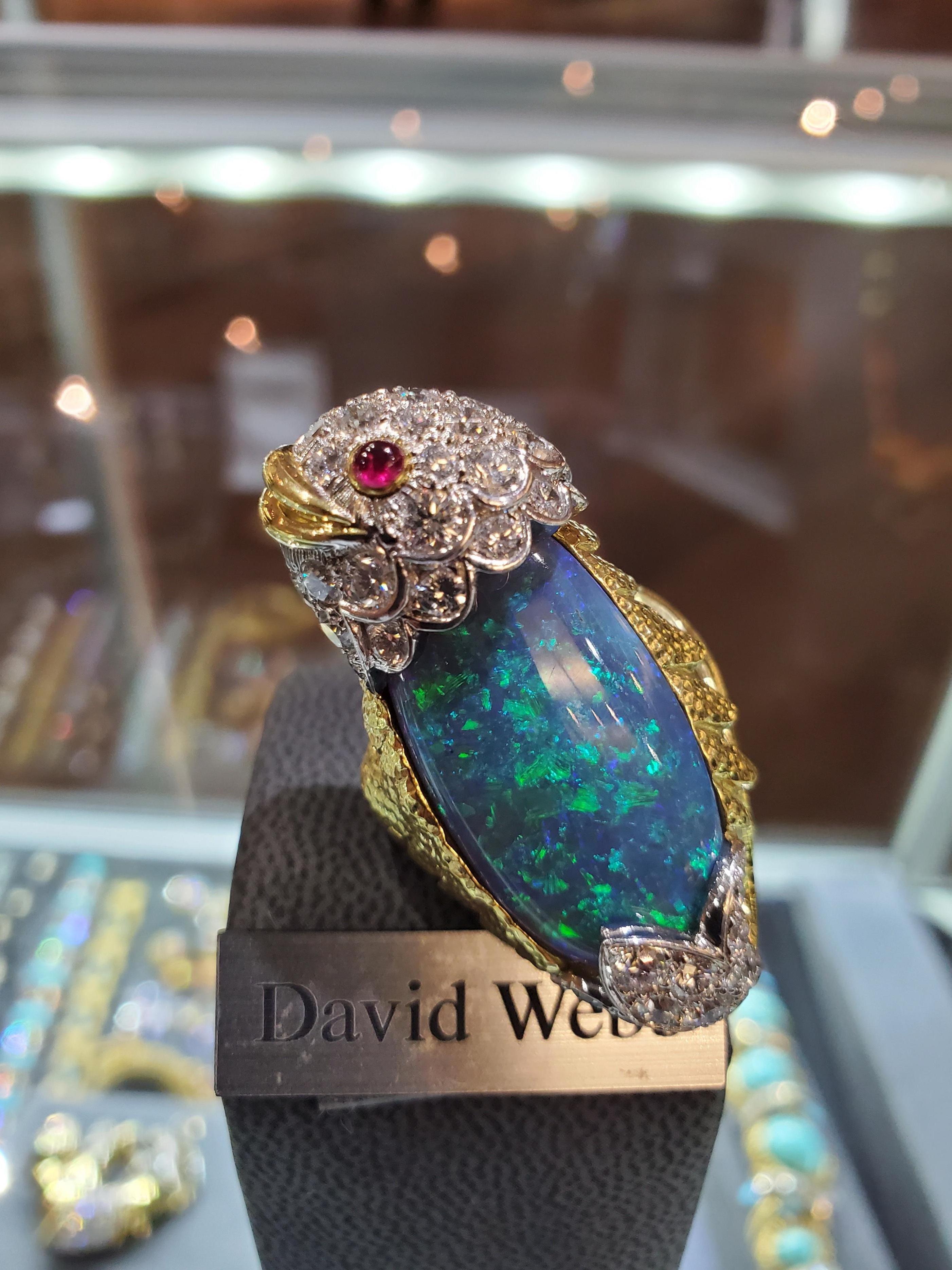 Women's or Men's David Webb Opal Fish Ring