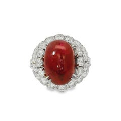 Ovaler Cabochon-Cocktailring mit Rubin und Diamant von David Webb