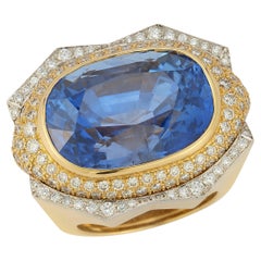David Webb Oval Cut Sapphire Men's Ring