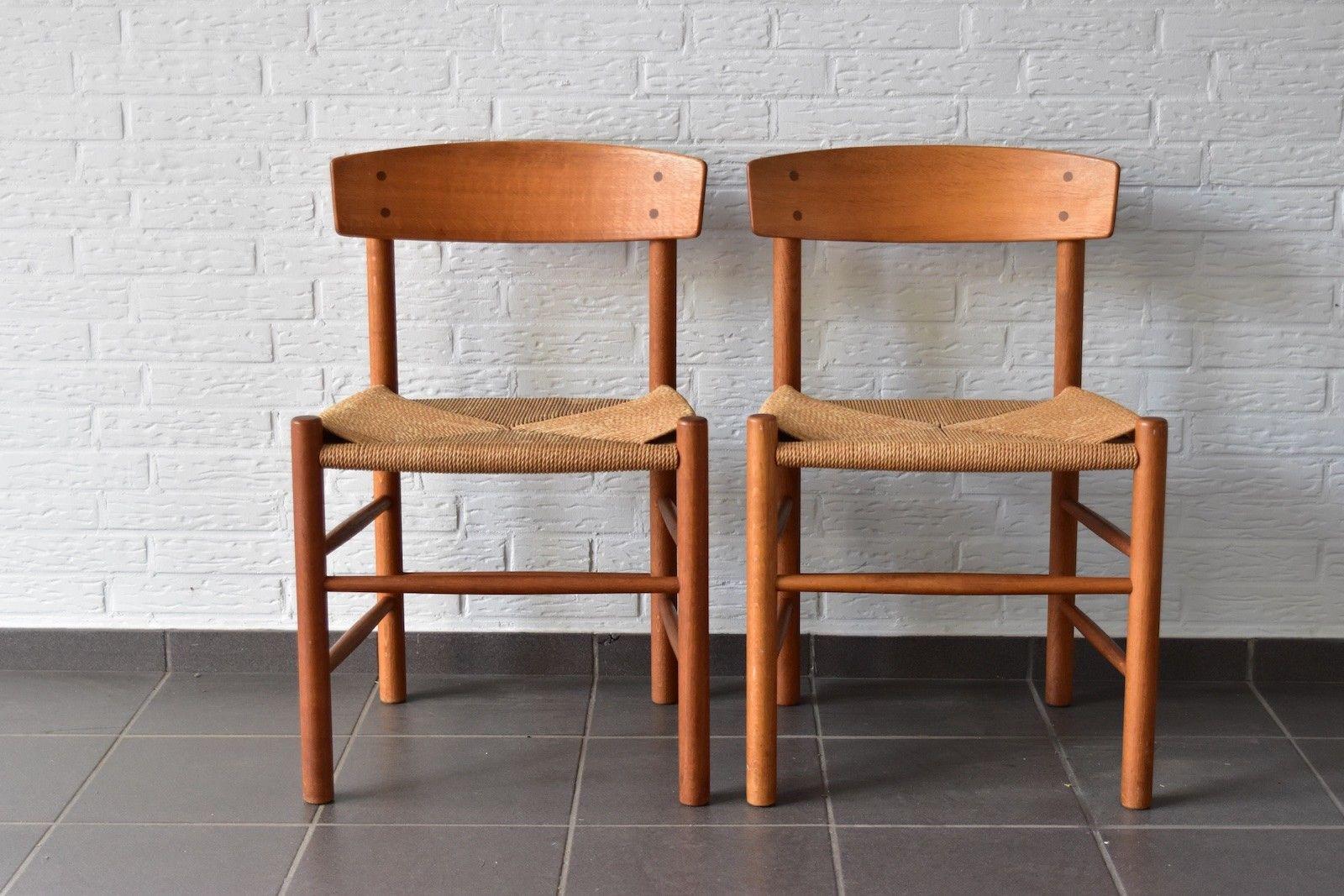 Vintage Oak Børge Mogensen Chairs Produced by J39 FDB Møbler, Denmark 3
