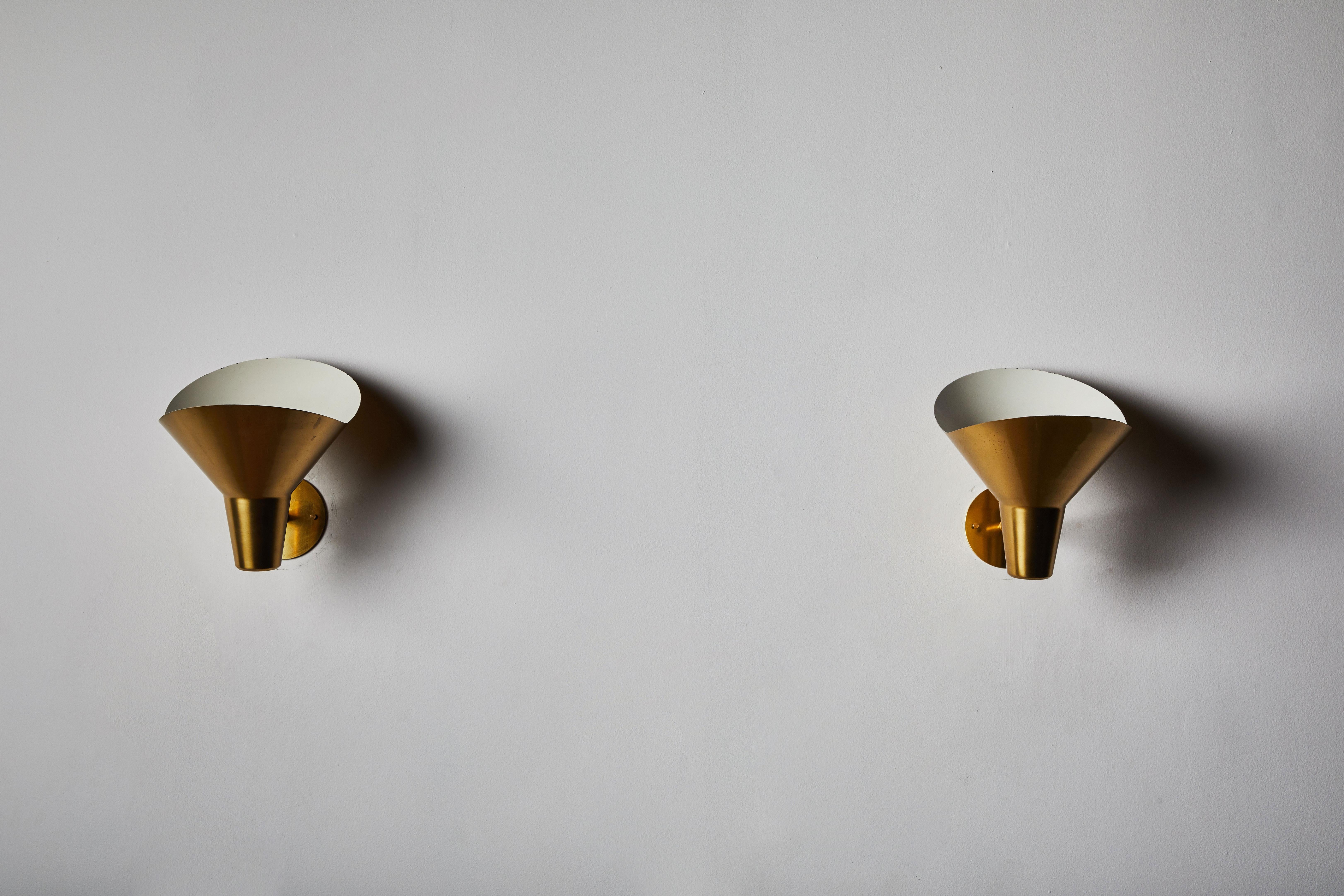 Pair of Brass Sconces by Hans Bergström for Ateljé Lyktan 3