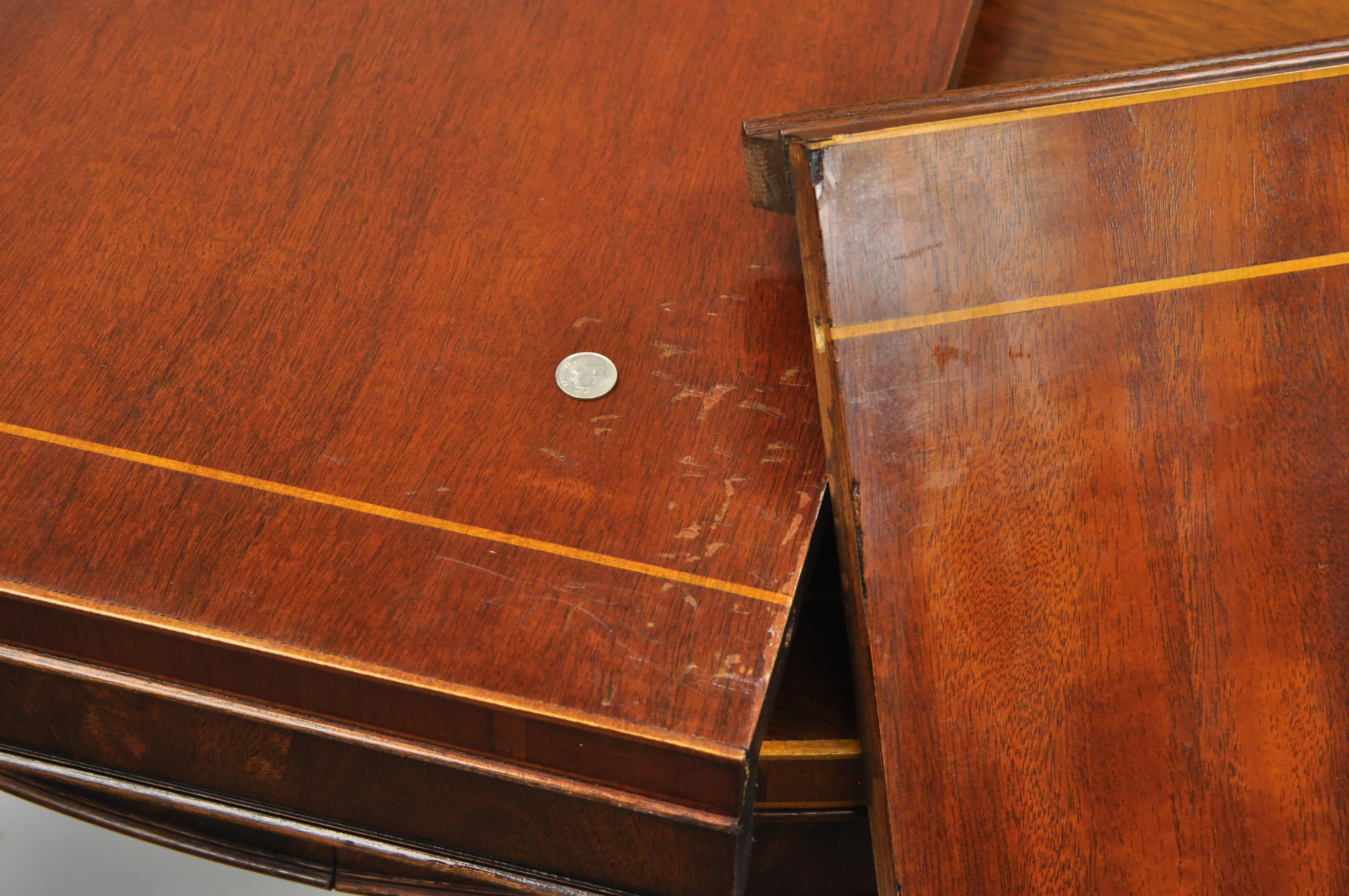 Drexel Wallace Nutting Round Flame Mahogany Inlaid Dining Room Table 4