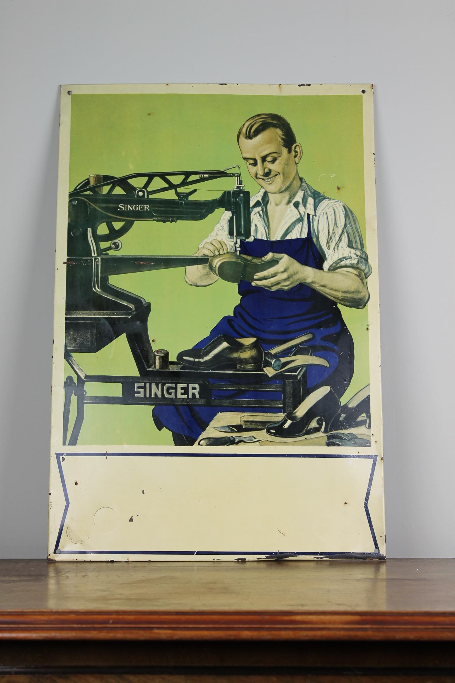 Shoemaker's Singer Machines Vintage Advertising Sign 4