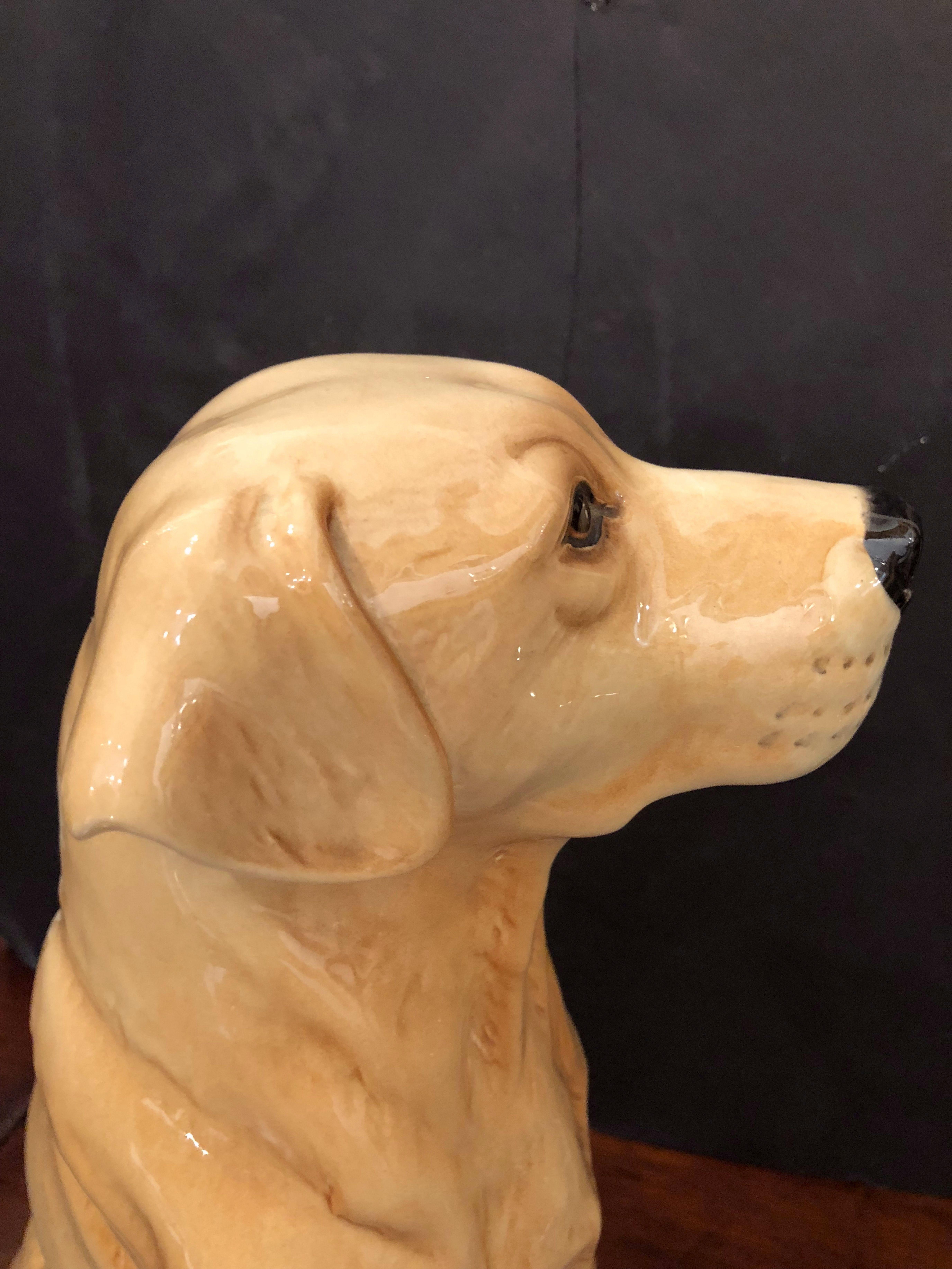 Sitting Yellow Lab Dog Figure by Beswick Pottery 'Fireside Model' 2