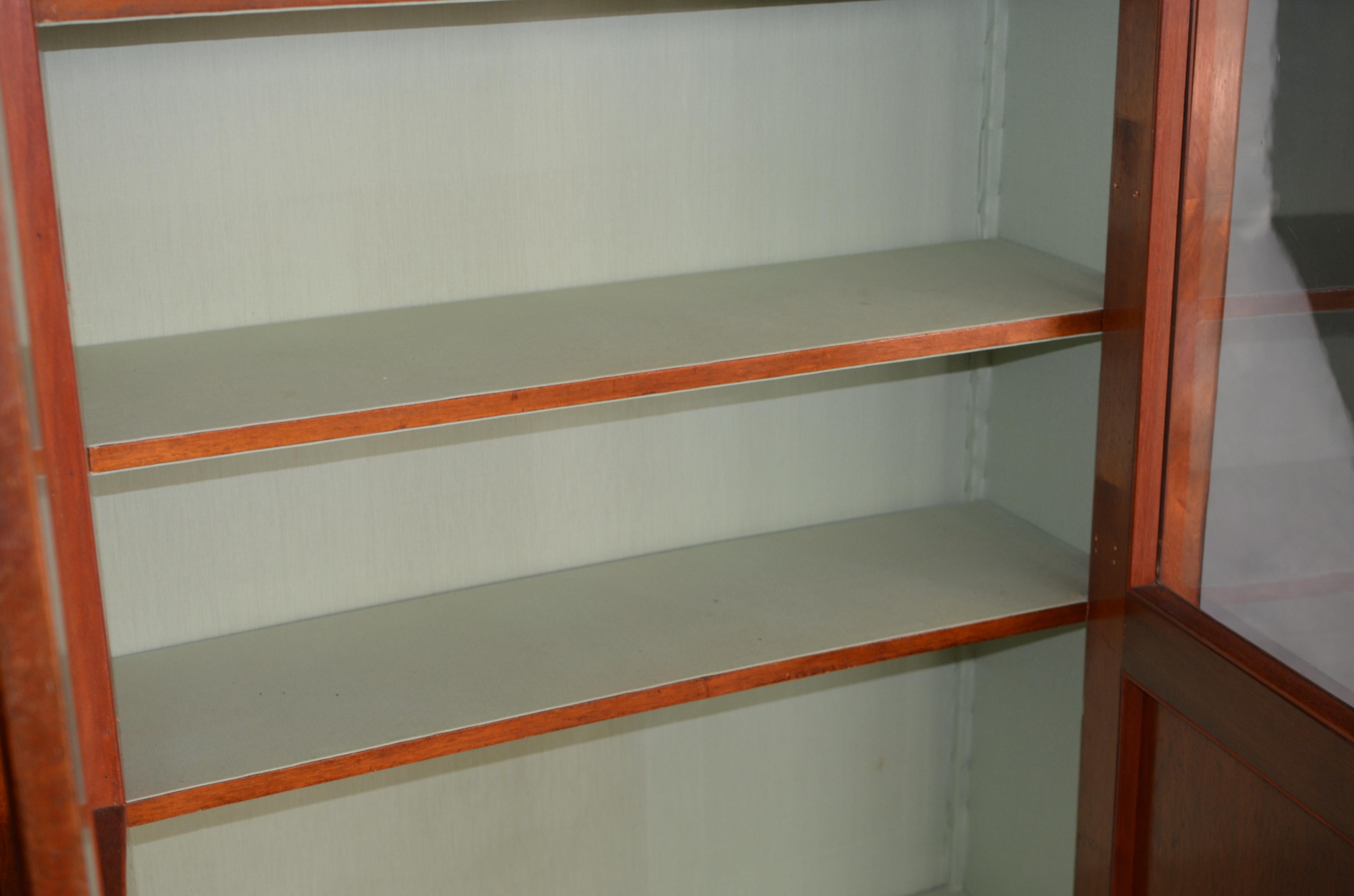 19th Century Rectangular French Bookcase in Louis Philippe Style, Walnut, 1950s For Sale 9