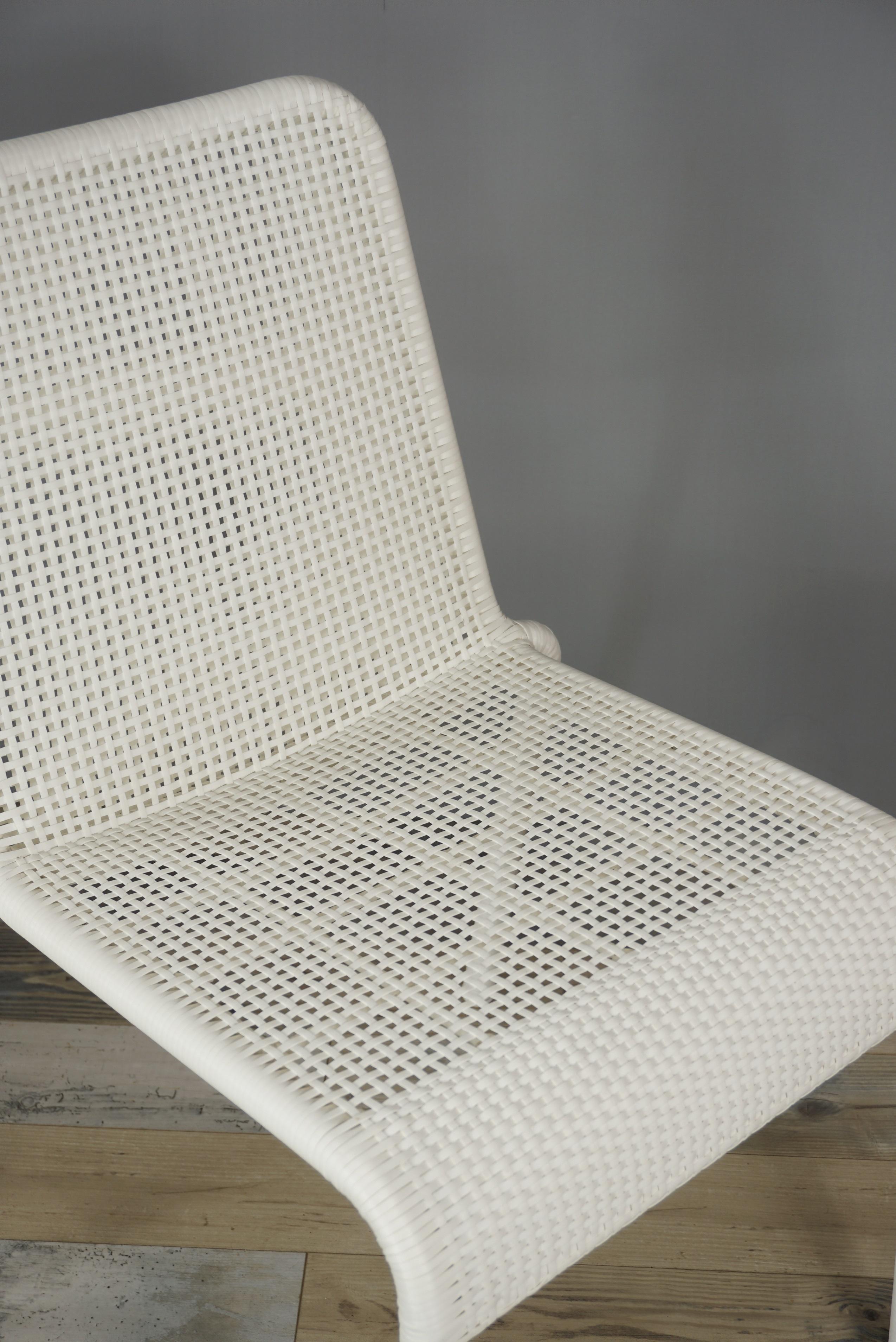 French Design White Braided Resin Chair 6