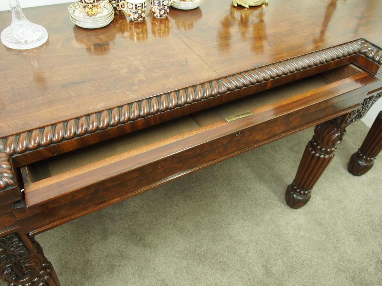 Regency Mahogany Breakfront Hall Table or Serving Table 9