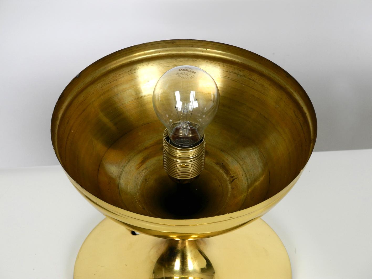 1960s Extra Large Brass Tulip Table Lamp with One Glass Ball Space Age Pop Art 5