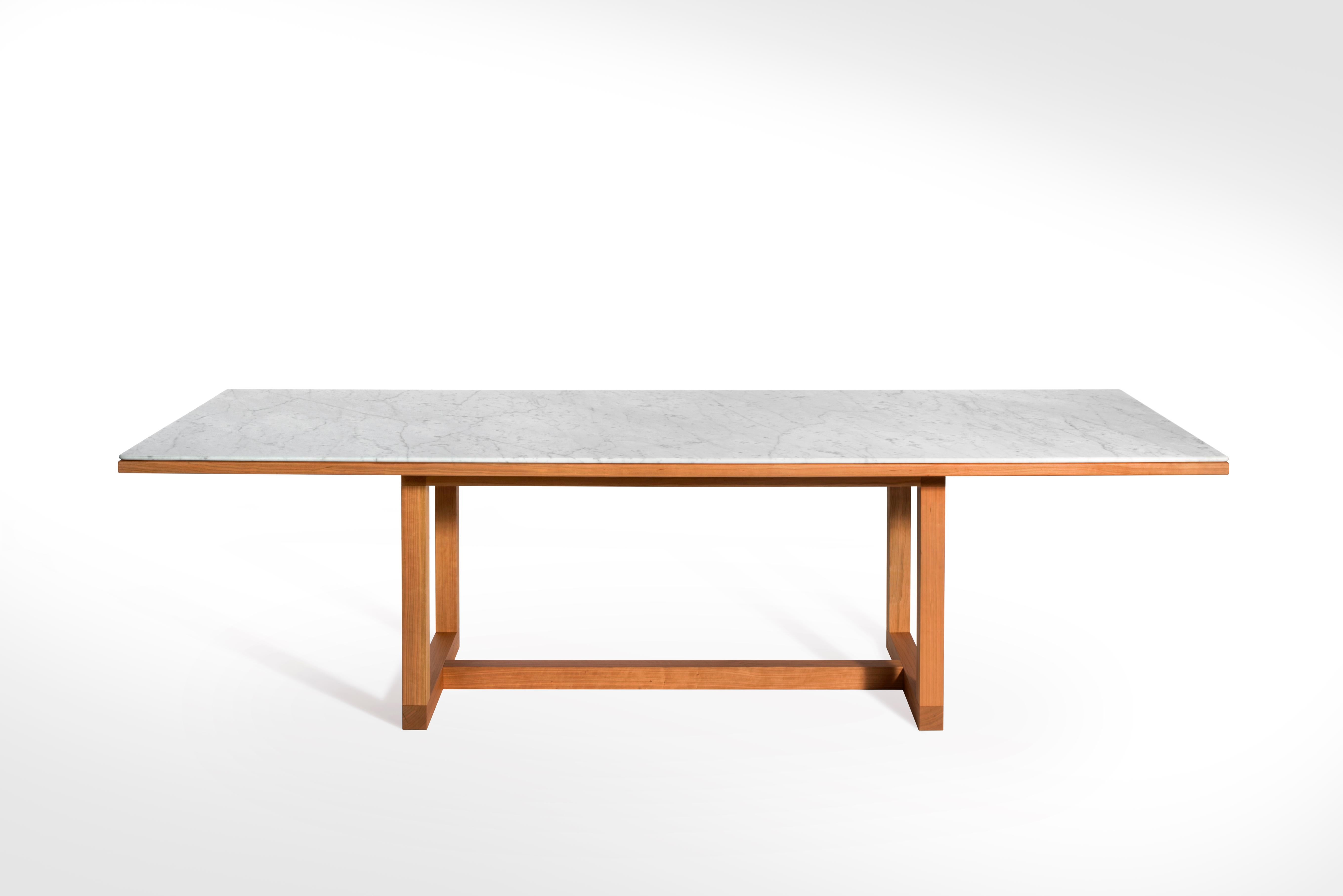 Salvatori Span Dining Table in Bianco Carrara and Cherrywood by John Pawson  For Sale at 1stDibs